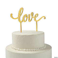 Gold Cheers Cake Topper