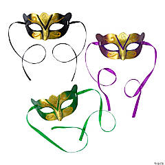 Gold Masquerade Masks- 12 Pc.