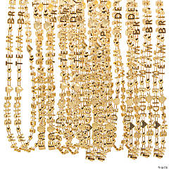 Gold Team Bride Beaded Necklaces - 24 Pc.