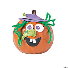Goofy Witch Pumpkin Decorating Craft Kit - Makes 12