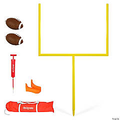 Gosports football field goal post set with 2 footballs and kicking tee - life sized backyard field goal for kids and adults - 6' standard