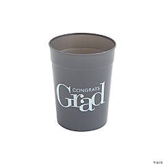 25 PC Personalized Round Graduation Party Cups with Lids & Straws 4 15 oz