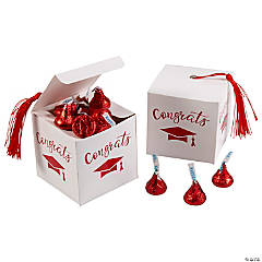 Graduation Favor Boxes with Red Tassel & Red Hershey’s<sup>®</sup> Kisses<sup>®</sup> Kit for 25