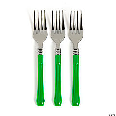 Green Premium Plastic Forks