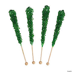 Green Rock Candy Lollipops - 12 Pc.