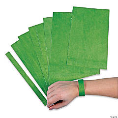 Green Self-Adhesive Paper Wristbands
