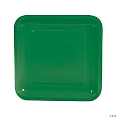 Green Square Paper Dinner Plates - 18 Ct.