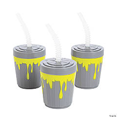 Cowboy Hat BPA-Free Plastic Cups with Lids & Straws - 12 Ct