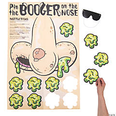 Gross Slime Pin the Booger on the Nose Party Game