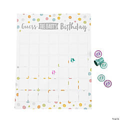 Guess the Baby's Birthday Calendar with Baby Feet Stampers - 3 Pc.