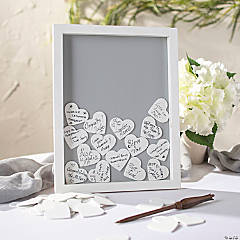 White Wedding Guest Book & Pen Set with Heart Buckle - 2 Pc. | Oriental  Trading