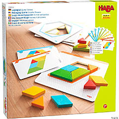 HABA Colorful Shapes Beginner Tangrams Pattern Blocks Wooden Arranging Game