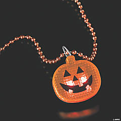 Halloween Beaded Necklaces with Light-Up Pumpkin