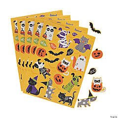 Halloween Sticker Roll 1.5 Inches - 200 Pcs Cute Halloween