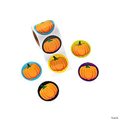 Halloween Pumpkin Roll Stickers - 500 Pc.