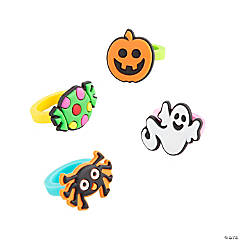 Flashing Halloween Light-Up Rings - 12 Pc.