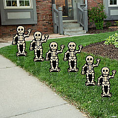 Halloween Skeleton Sidewalk Signs - 6 Pc.