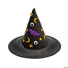 Halloween Witch Paper Plate Hat Craft Kit - Makes 12