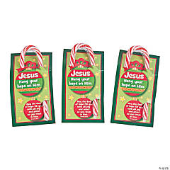 Hang Your Hope on Him Candy Canes with Card - 24 Pc.