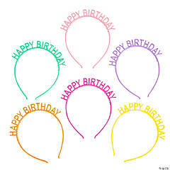 Happy Birthday Headbands - 12 Pc.