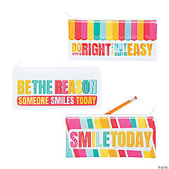 Bulk 48 Pc. Smile Face Pencil Cases