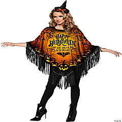 Happy Halloween Poncho Instant Adult Costume