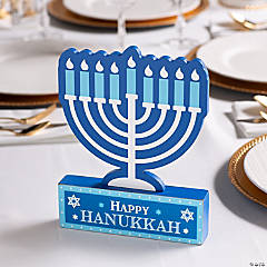 Happy Hanukkah Menorah Tabletop Sign