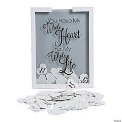 White Wedding Guest Book & Pen Set with Heart Buckle - 2 Pc. | Oriental  Trading