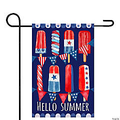 Hello Summer Patriotic Americana Popsicle Garden Flag 12.5