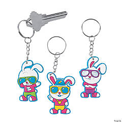 Hip Hop Easter Bunny Keychains - 12 Pc.