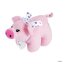 Hogs-N-Kisses Stuffed Baby Pigs Valentine Exchanges with Card for 12