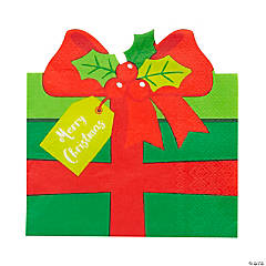 Holly Jolly Santa Party Christmas Gift Luncheon Napkins - 16 Pc.