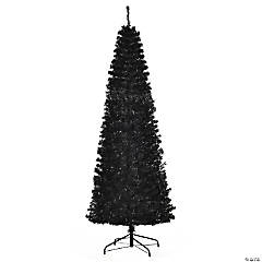 HOMCOM 7ft Unlit Artificial Christmas Tree Slim Douglas Fir Realistic Branches Halloween Tree