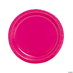 Hot Pink Paper Dinner Plates - 24 Ct.