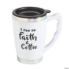 I Run on Faith & Coffee Plastic Travel Mug