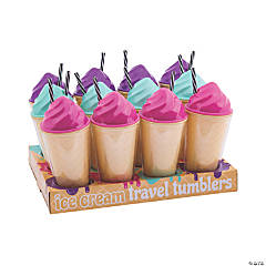 Ice Cream Cone Tumblers with Straws
