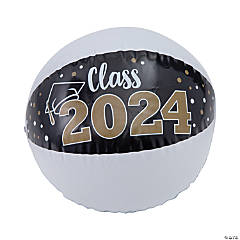 Inflatable 11&quot; Medium Class of 2024 Vinyl Beach Balls - 12 Pc.