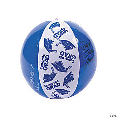 Inflatable Blue “Congrats Grad” Autograph Beach Balls