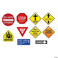 Inspirational Road Sign Wall Decorations - 10 Pc.