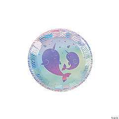 Iridescent Narwhal Party Paper Dessert Plates - 8 Ct.
