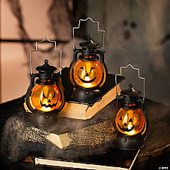 Jack-O’-Lantern Light-Up Mini Lantern Halloween Decorations - 3 Pc.