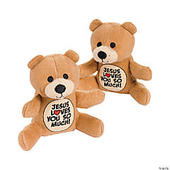 Jesus Loves You So Much Brown Stuffed Bears - 12 Pc.