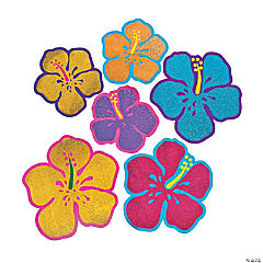 Jumbo Glitter Hibiscus Cutouts