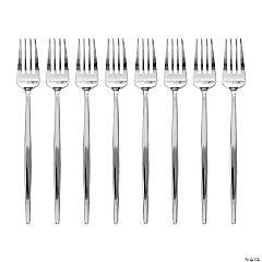 Kaya Collection Shiny Silver Moderno Disposable Plastic Dessert Forks (300 Forks)