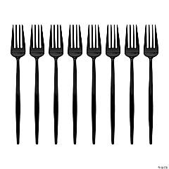 Kaya Collection Solid Black Moderno Disposable Plastic Dessert Forks (480 Forks)