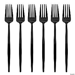 Kaya Collection Solid Black Moderno Disposable Plastic Dinner Forks (480 Forks)