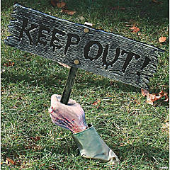 Keep Out Zombie Groundbreaker Sign Decoration