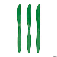 Kelly Green Plastic Knives