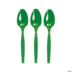 Kelly Green Plastic Spoons