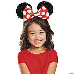 Kid’s Red Minnie Mouse Bow Sequin Ears